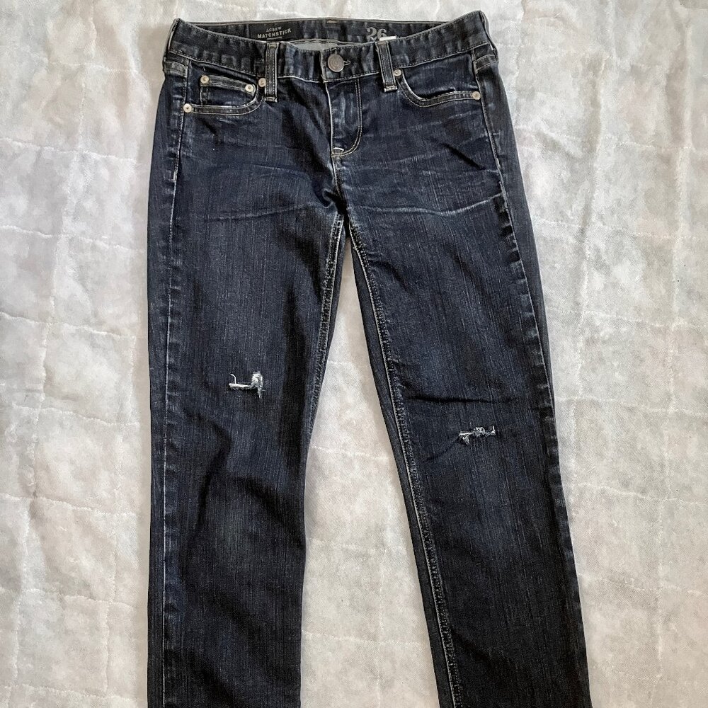 J. Crew Matchstick Jeans, size 26 Short in denim blue